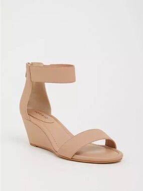 torrid Blush Tan Ankle-Strap Wedge Sandals